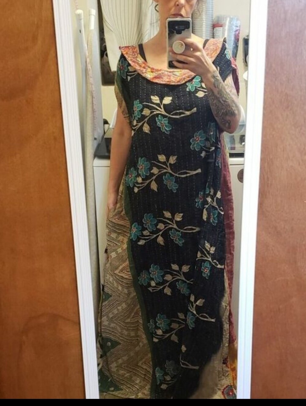 Kaanthakarma Reversible Long Plus Size Kantha Dress.
